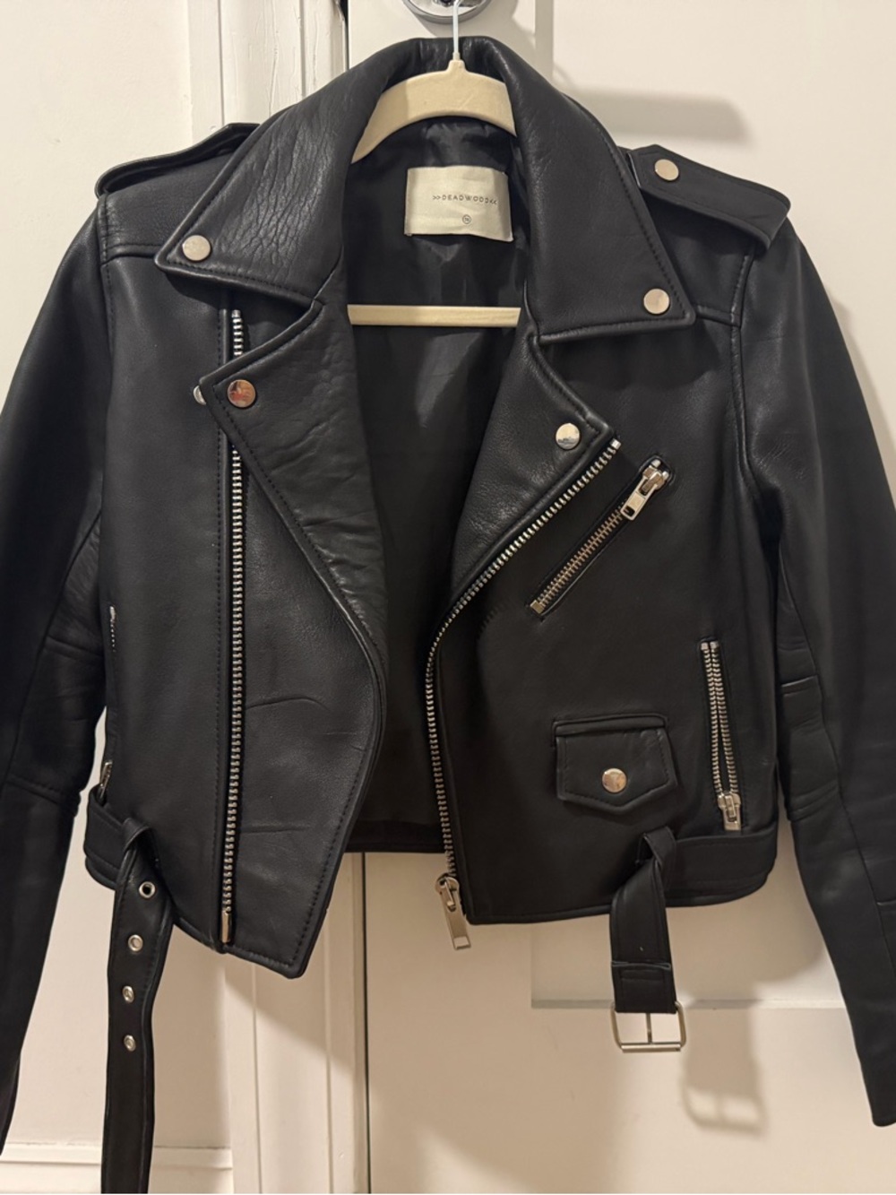 Deadwood Black Leather Moto Jacket